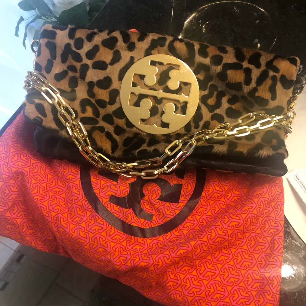Tory Burch Reva Leopard Clutch
